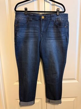 Democracy Dark Blue Cropped Stretch Jeans